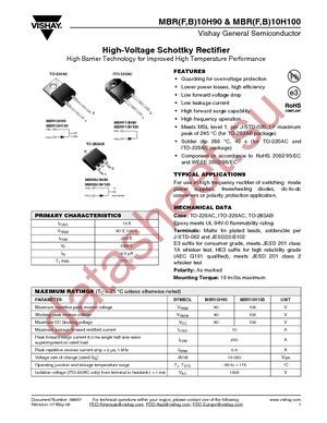 MBRB10H100HE3/45 datasheet  